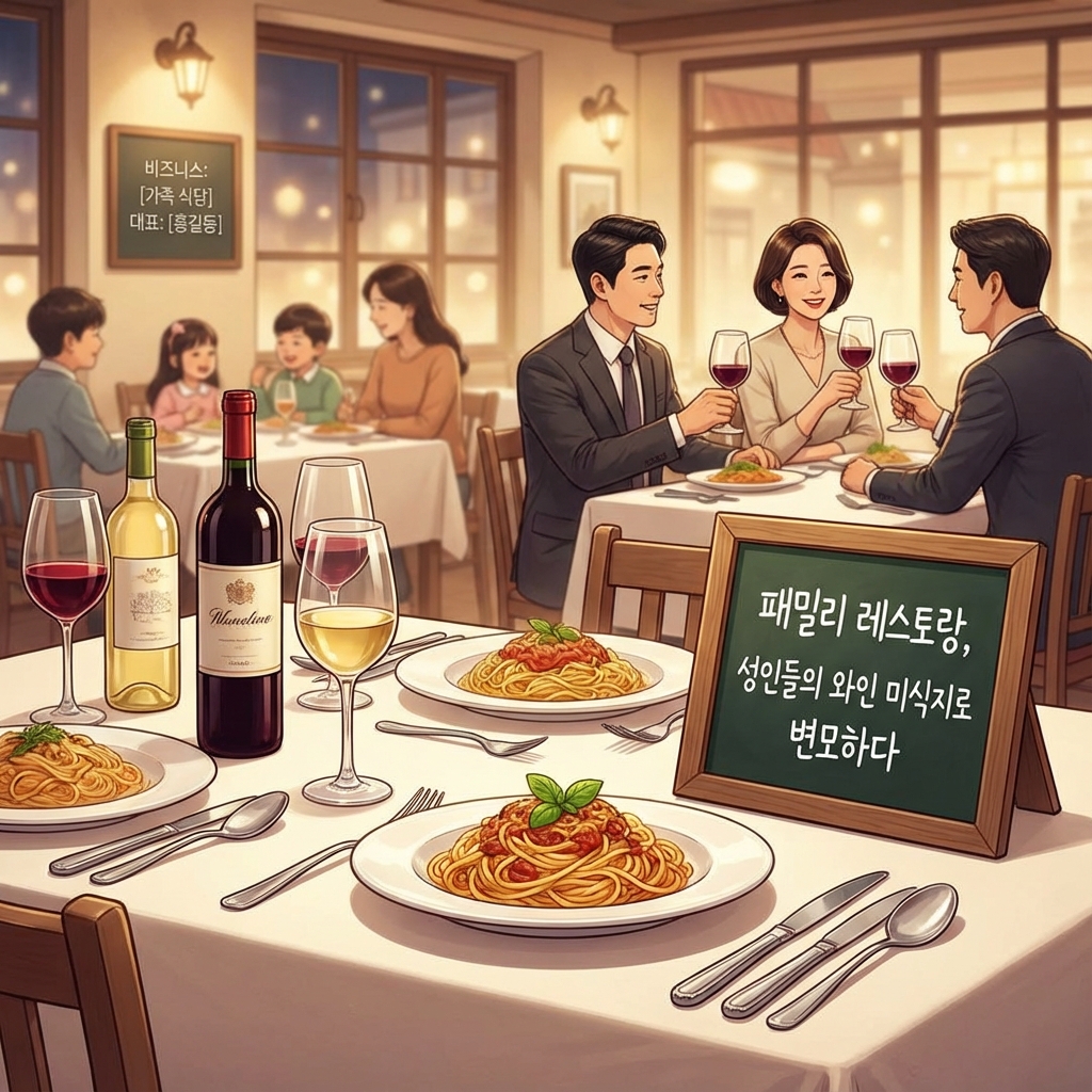 패밀리 레스토랑, 성인들의 미식 공간으로: 메뉴별 와인 페어링 완벽 가이드