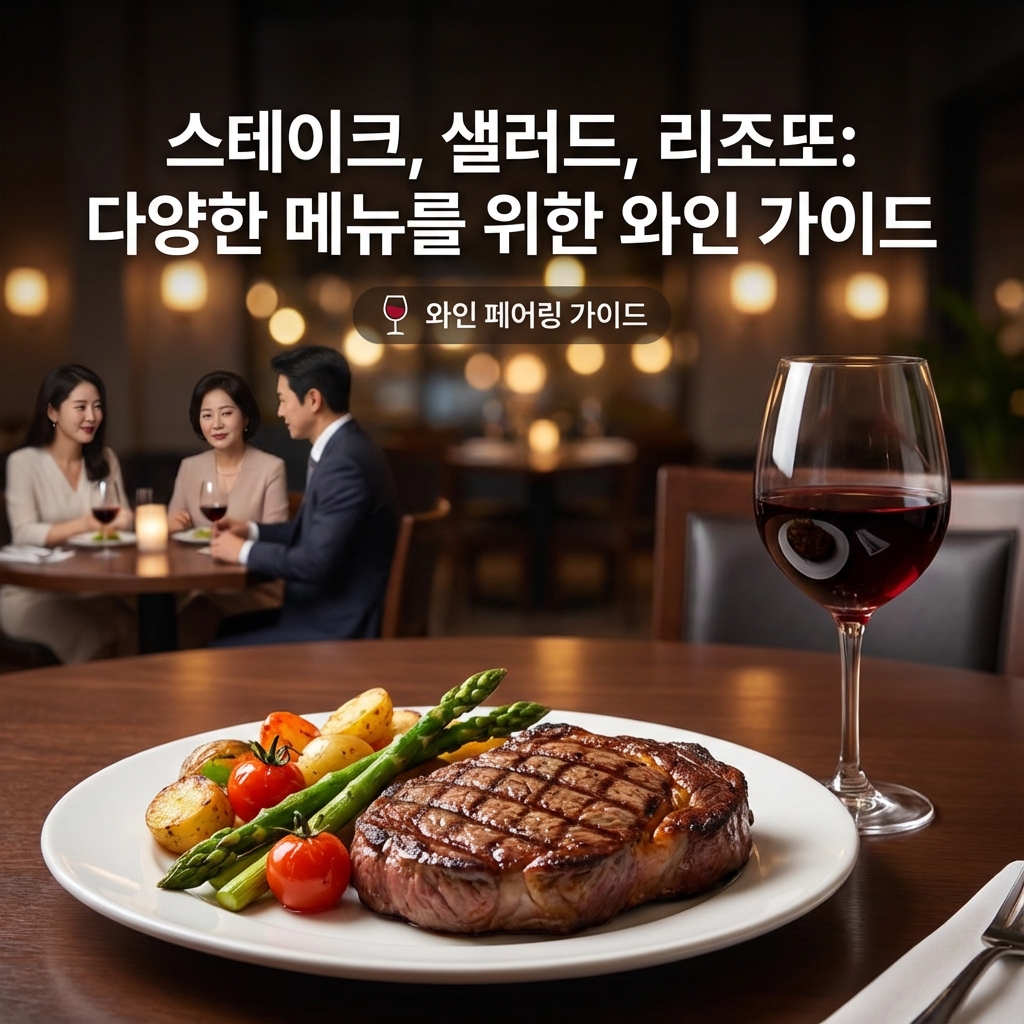 스테이크, 샐러드, 리조또: 다양한 메뉴를 위한 와인 가이드
