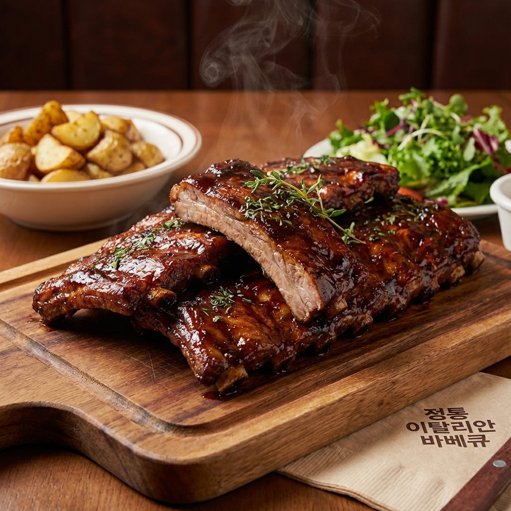 정통 스모크 향 가득! 이탈리안 폭립 바베큐의 진수