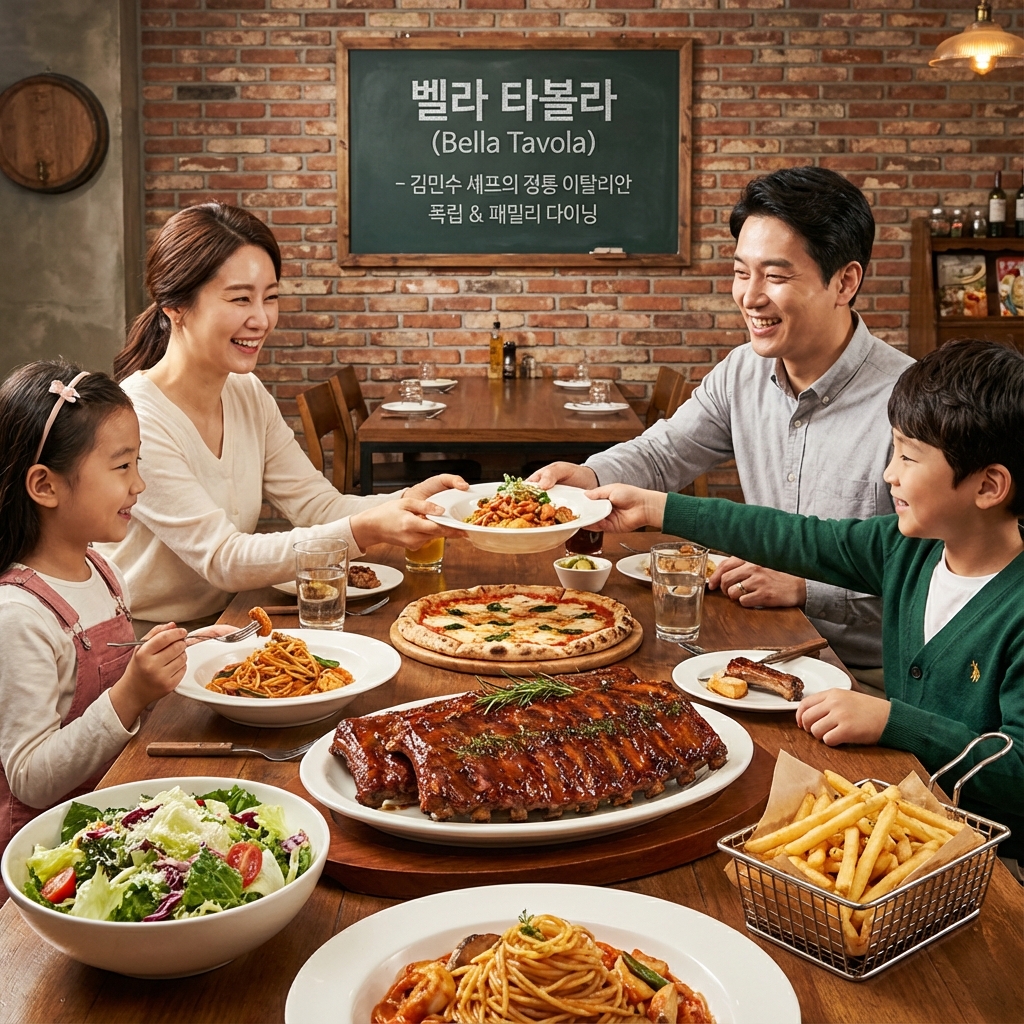 폭립과 함께 즐기는 풍성한 이탈리안 식탁