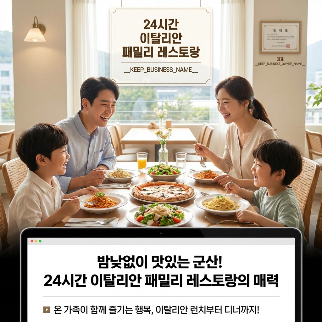 온 가족이 함께 즐기는 행복, 이탈리안 런치부터 디너까지!