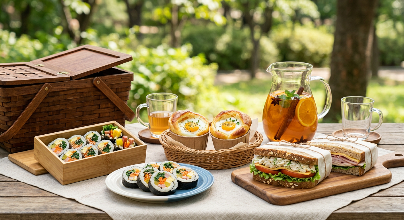 피크닉의 완성도를 높이는 트렌디한 음료와 든든한 곁들임 메뉴