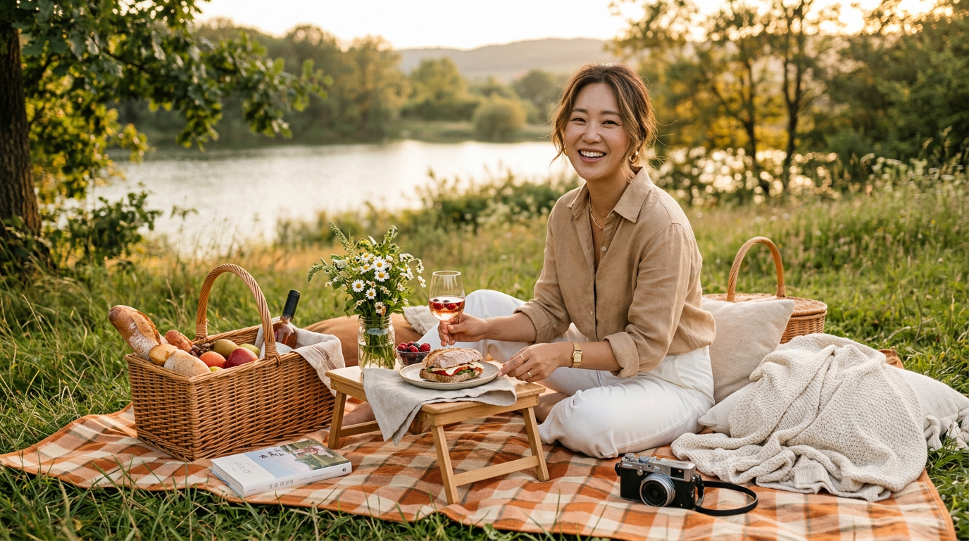 J가 알려주는 '감성 피크닉' 성공 공식: 사진 잘 나오는 소품 활용법과 스타일링 팁