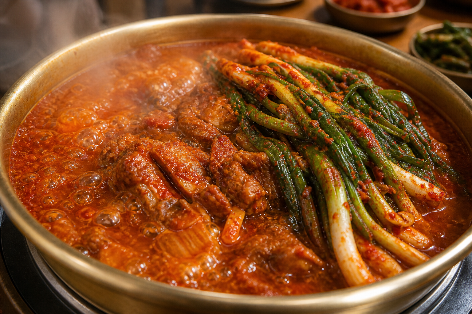 칼칼한 양념과 파김치의 환상적인 조화
