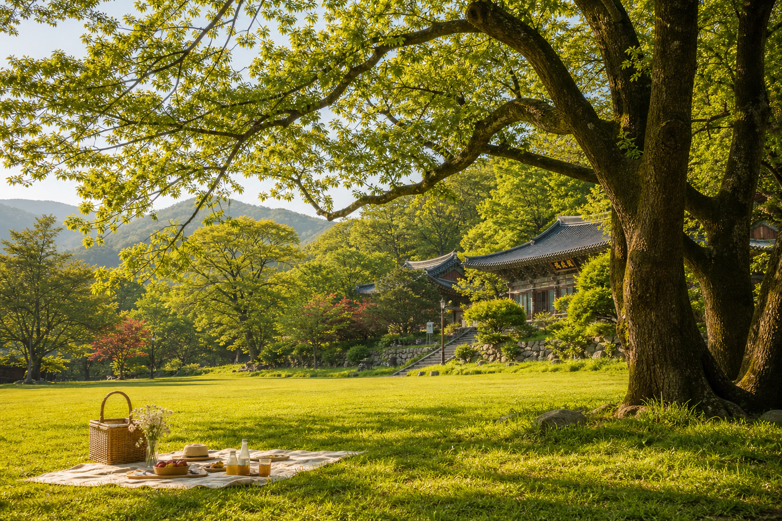송광사 벚꽃길과 숨겨진 잔디밭 피크닉