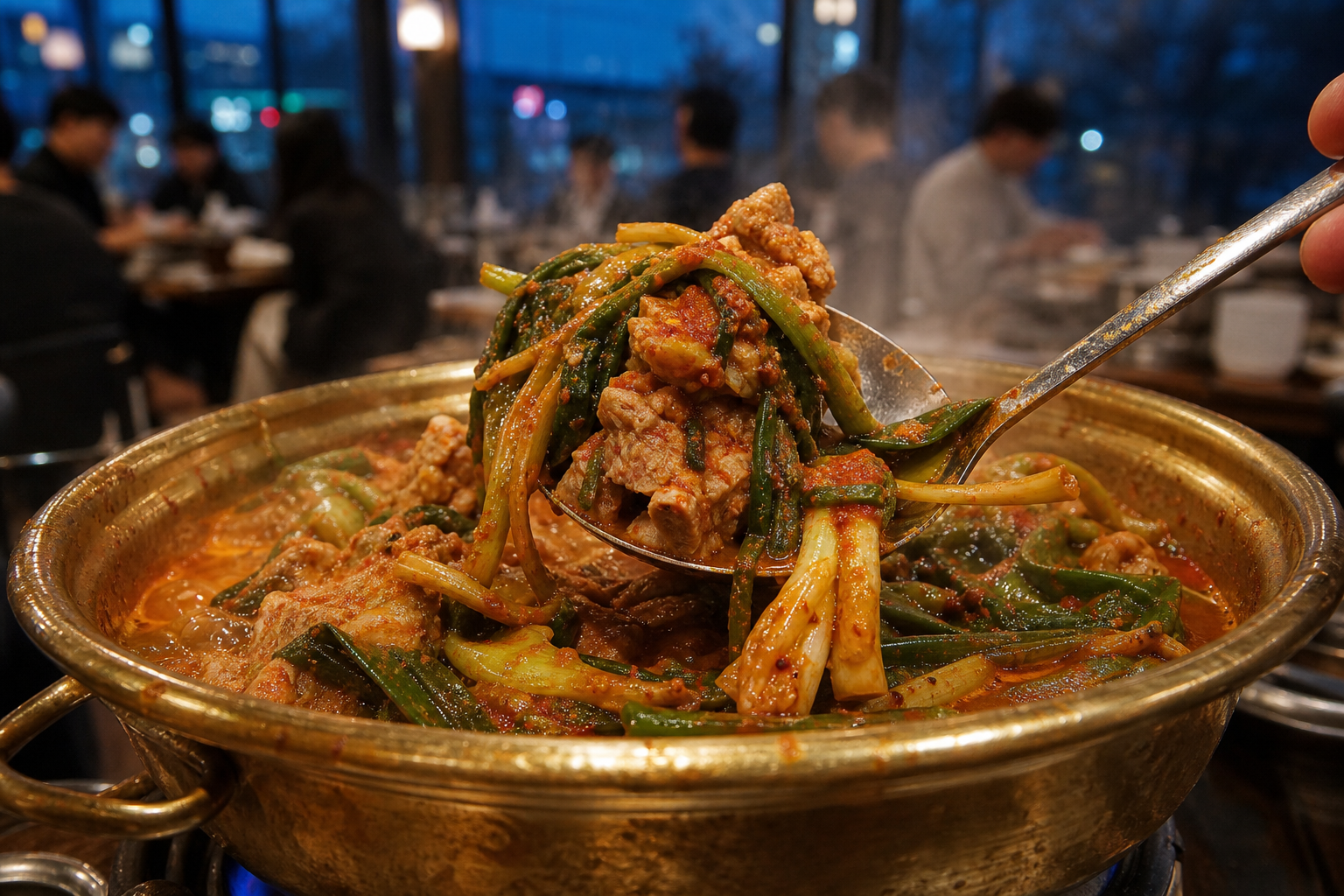 파김치와 양푼의 화끈한 만남, 유튜버도 인정한 매운맛